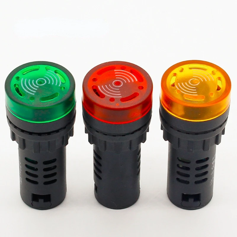 Panel Mount 22mm led Indicator buzzer 12V 24V 110V 220V led buzzer