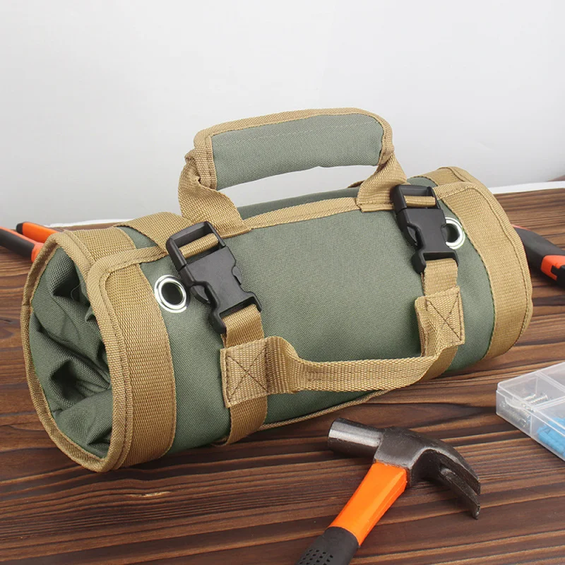 Roll Up Electrician Storage Bag, Portable Handheld Multi-functional Maintenance Organizer for Installers
