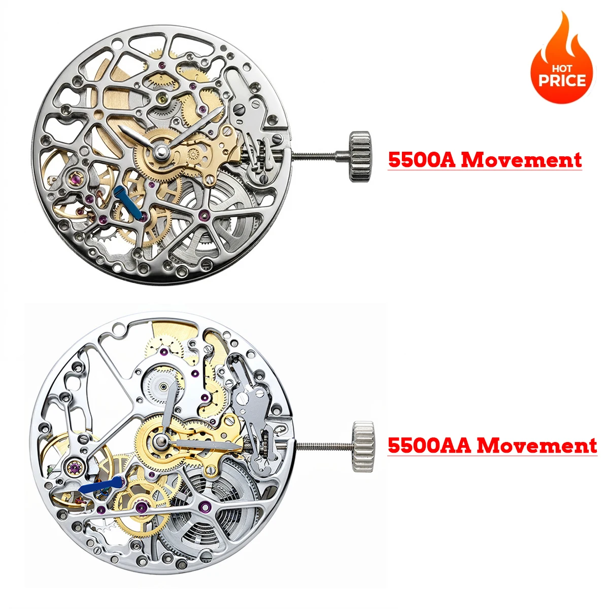 

Applicable To Watch Movement 5500A/5500AA Movement, Pearl Servo Movement , Three-pin Single Calendar Automatic