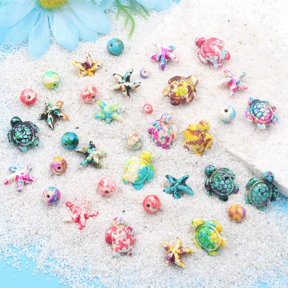 6/46/558pcs Multi-color Turquoise Ocean Series Beads and Jewelry Making Kit, Used for DIY Bracelet, Necklace, and Jewelry Making view 5