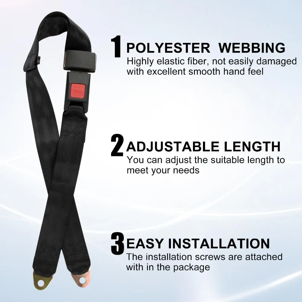 2 Point Seat Belt Adjustable Seatbelts Bus School Bus Seat Belt for Mobility Scooter Electric Wheelchair