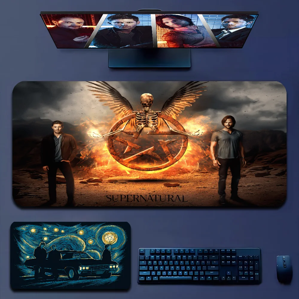 Supernatural SPN Dean And Sam Anti-Slip Table Mat Student Mousepad Gamer Computer Keyboard Pad Games Pad For PC Mouse Carpet