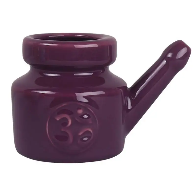 【STOCK】350Ml Ceramic Neti Pot Nose Cleaning Pot Leakproof Spout Pot for Nasal Rinsing Nose Washing Men Women,