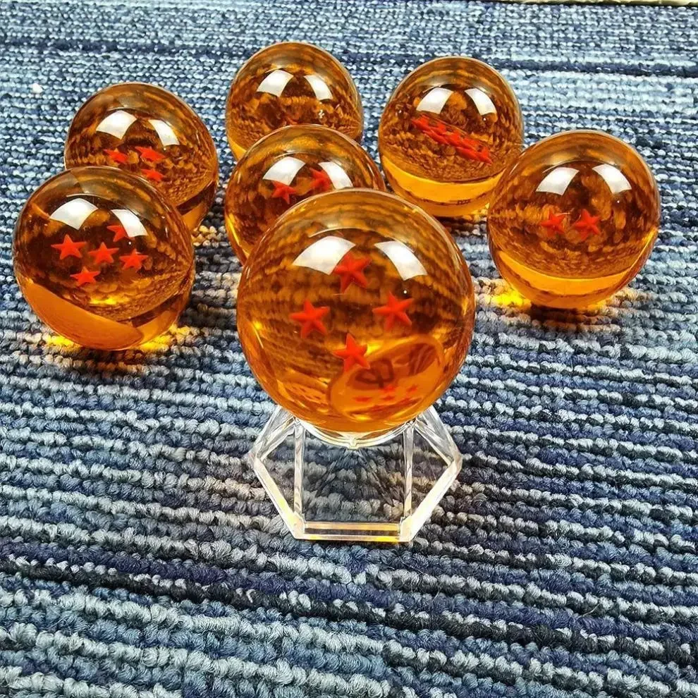 Dragon Ball Z Crystal Ball avec support, figurine d\'anime, jouet de décoration de bureau à collectionner, 1 étoile, 2 étoiles, 3 étoiles, 4 étoiles,