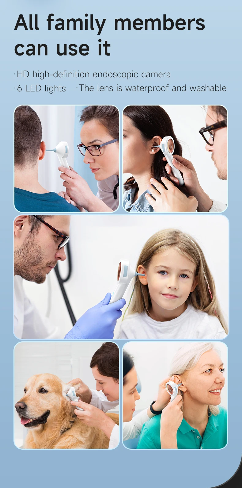 Ear Cleaner Camera with Screen 1080P Otoscope Ear Wax Removal Tool for Kids Adults & Pets 1.8’’ Screen LED Light Safe Ear Picker