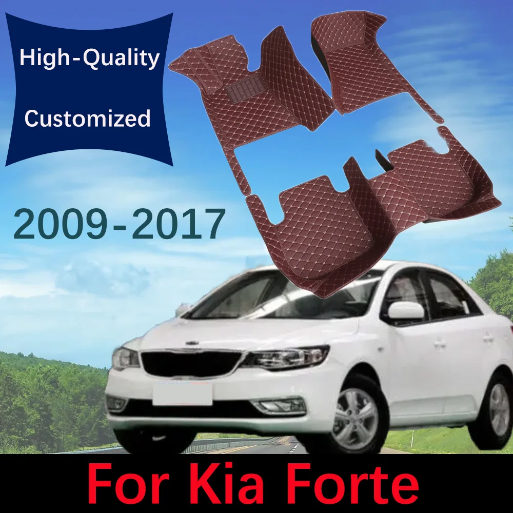 

Custom Leather Car Floor Mats For Kia Forte 2009 2010 2011 2012 2013 2014 2015 2016 2017 Automobile Carpet Rugs Auto Foot Pads