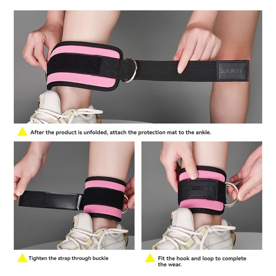 AOLIKES 1PCS Ankle Straps For Cable Machine Kickbacks, Glute Workouts, Lower Body Exercises - Adjustable Leg Straps with Padding