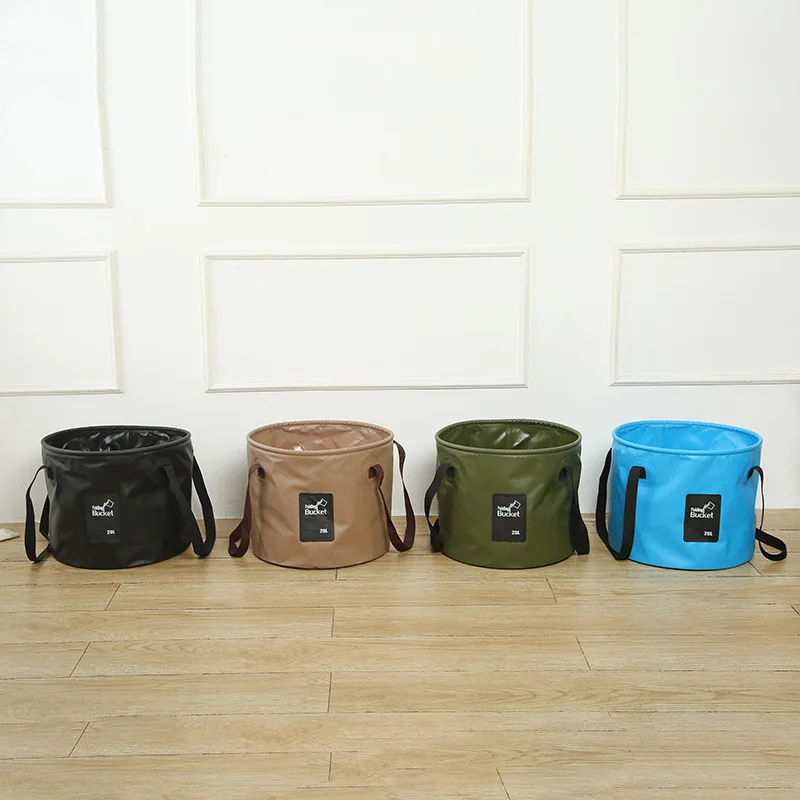 10L 20L Portable Waterproof Water Bag Folding Bucket Water Storage Container Carrier Bags For Fishing Camping Hiking