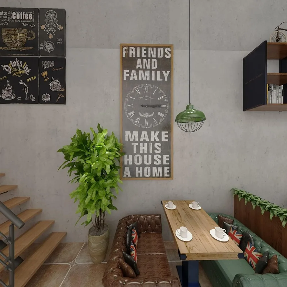 ورق جدران قابل للتقشير واللصق المقاوم للماء من الخرسانة الرمادية، لمسة نهائية غير لامعة، 24 × 708 بوصة، لاصق سميك، مظهر أسمنتي رمادي