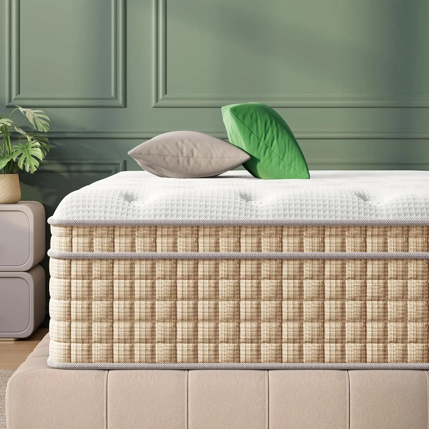 King Size Mattress, 12 Inch Plush King Mattress in a Box, King Pillow Top Mattress, Upgrade Pocket Spring Mattress