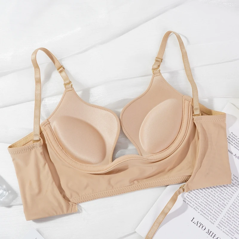 Reggiseno Push Up reggiseni donna senza schienale taglio basso reggiseno con scollo profondo aperto indietro biancheria intima da sposa invisibile