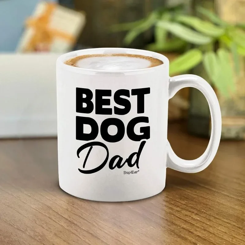 Best Dog Dad Ceramic Coffee Mug Wrap Template Golf Sublimation Design Mugs Wrap Coffee Cup Birthday Holiday Thanksgiving Gifts