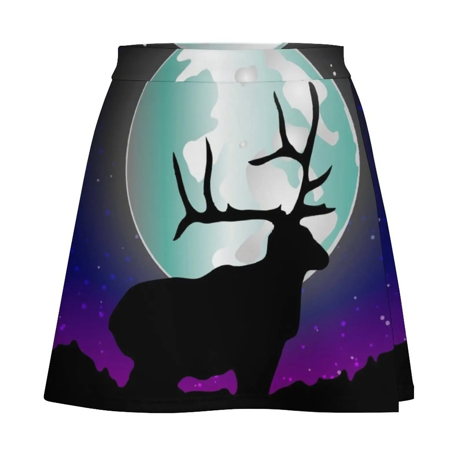 Deer profile on the night sky Mini Skirt korean style clothing skirts for womens 2026 skirt women Woman clothing Mini Skirt