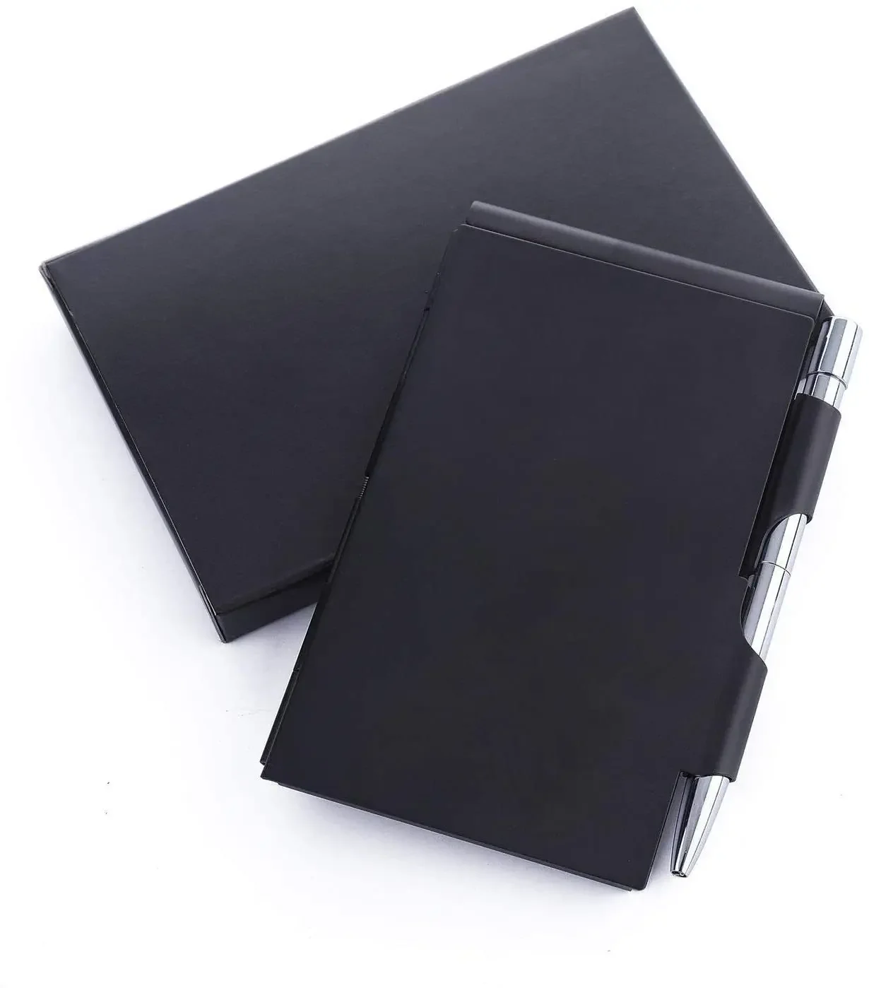 Aluminum Alloy Card Cassette with Pen Notebook Mini Metal Book Office Accessories Notebooks Pocket Business Notebooks