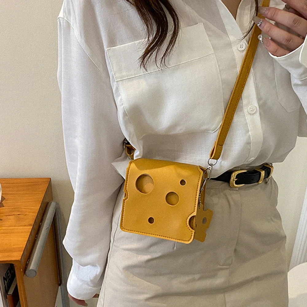 Cheese Shaped Mini Bags For Women 2023 New Cute Earphone Lipstick Purses And Handbags Female Small Crossbody Shoulder Bag