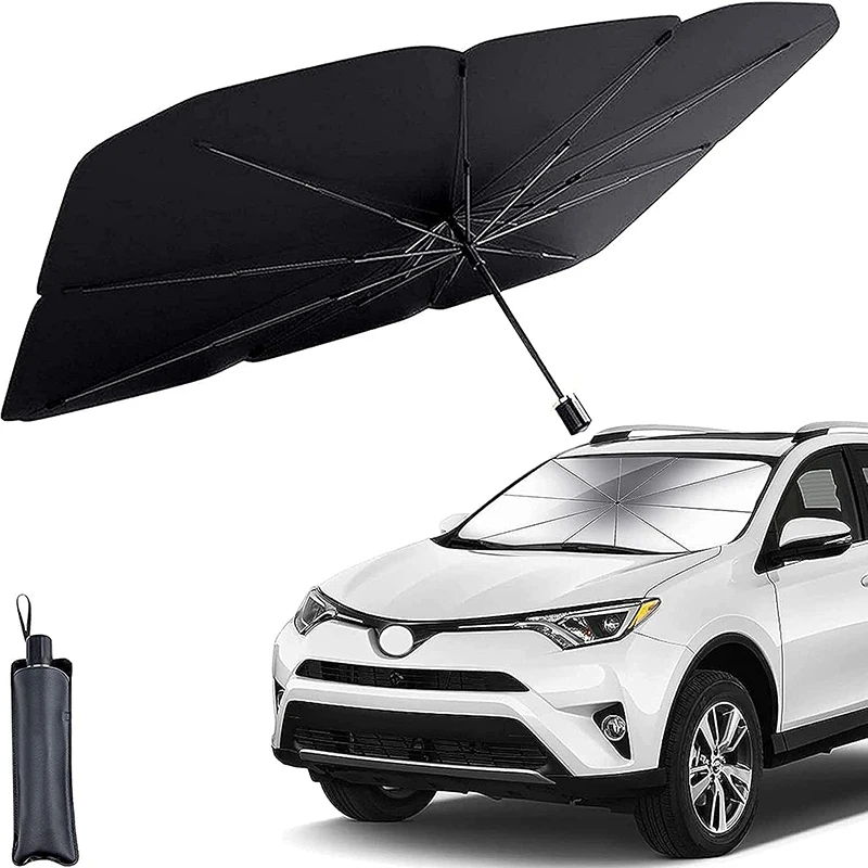 Upgraded Car Windshield Sun Shade UV Rays Foldable Reflector Umbrella Heat Sun Visor Protector Car Front Window Cover Reflective