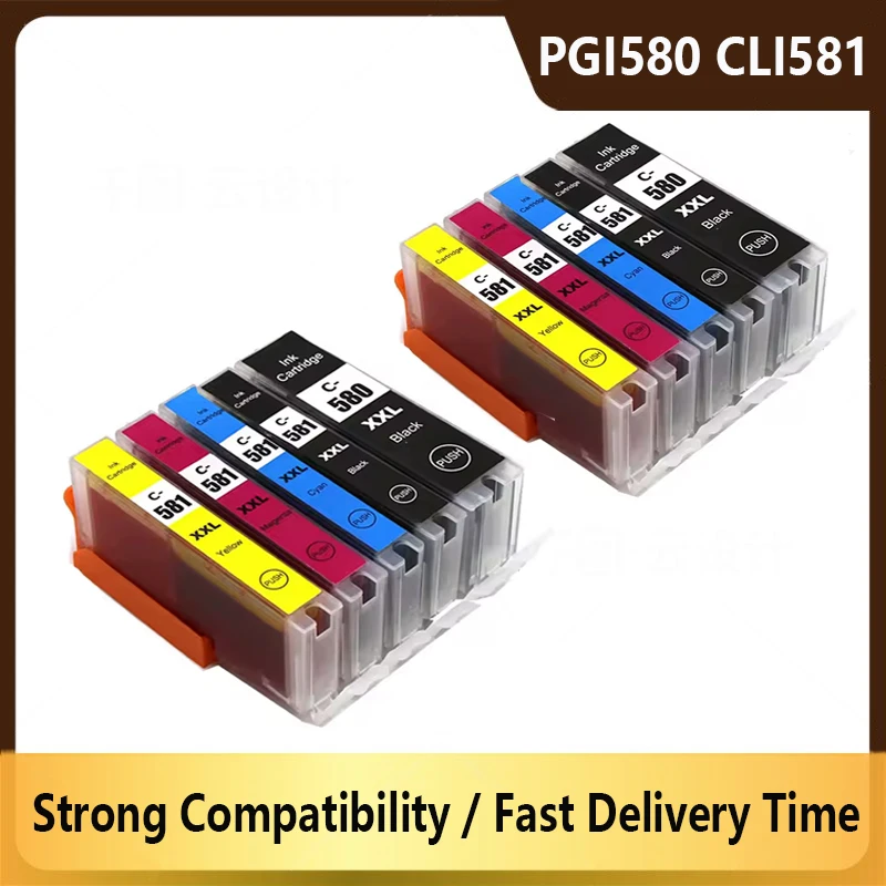 

PGI-580XXL CLI-581XXL Compatible Ink Cartridges PGI580 CLI581 TS6100 TS6251 TR7500 TS8150 TS8250 TS8151 TS8100 TR8500 TS8152
