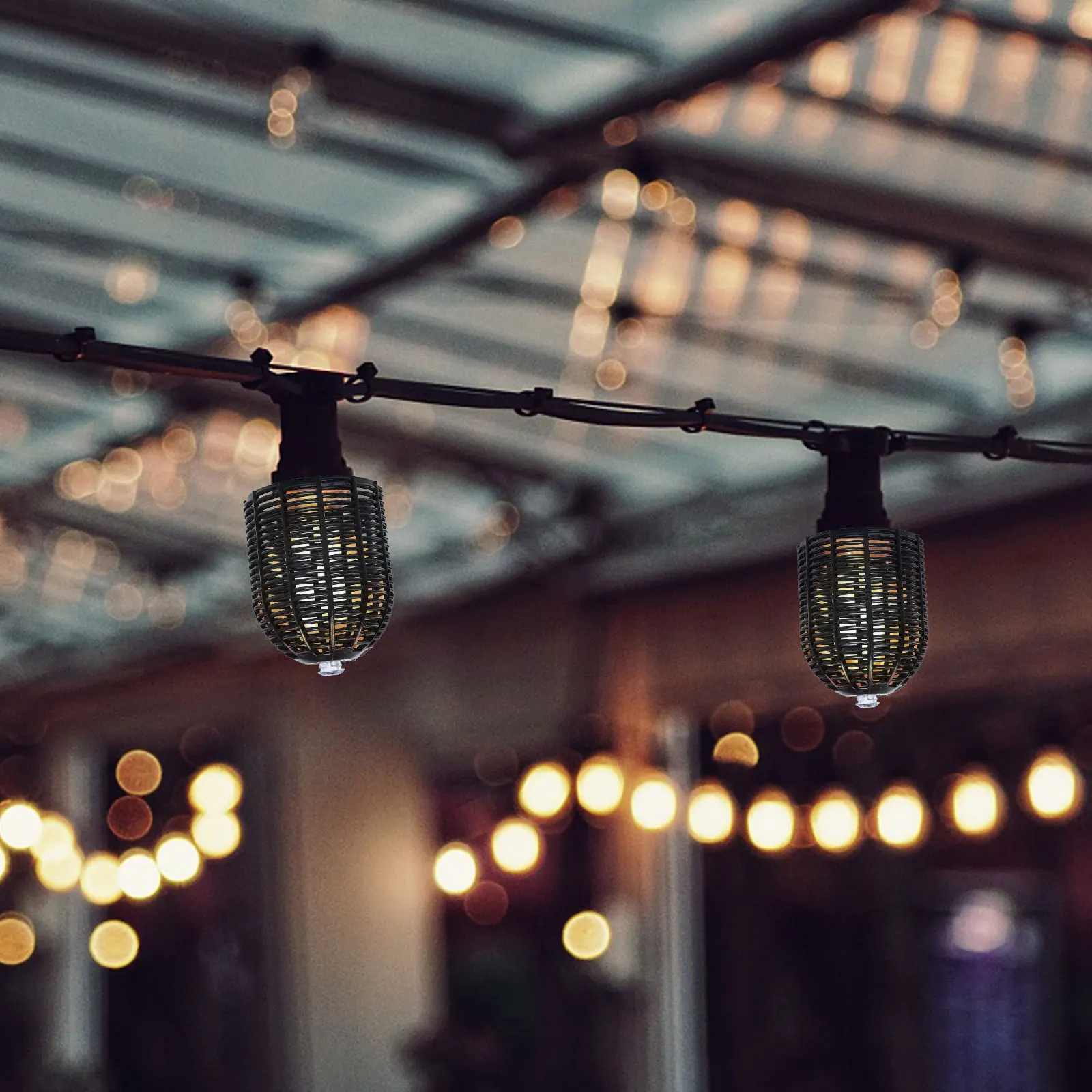 

10pcs Simulation Rattan Plastic Lampshade String Light Decor Home Festival Warming Gift Durable Creative Design