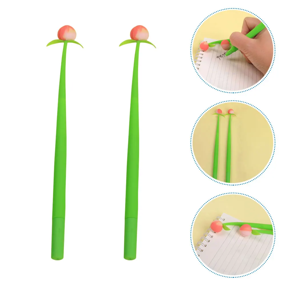 

2 PCS Gel Pen Peach Award Ink Cute Needlepoint Painting Pens Business Art Office