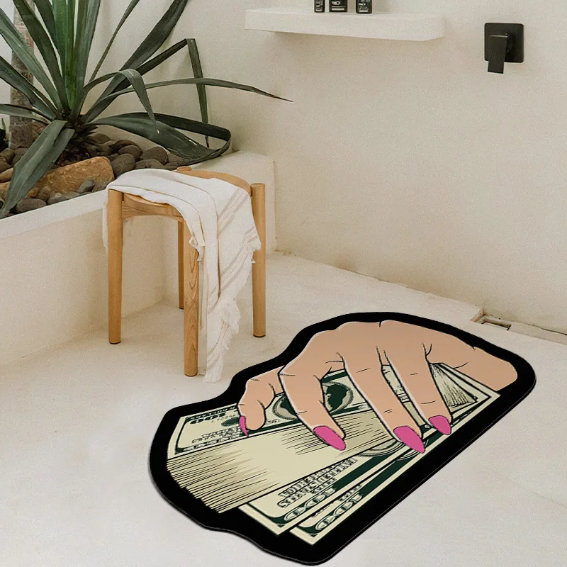 Creative Dollar Banknote Floor Mat Household Diatom Mud Bathroom Floor Mat Entrance Doormat Bathroom Absorbent Floor Mat