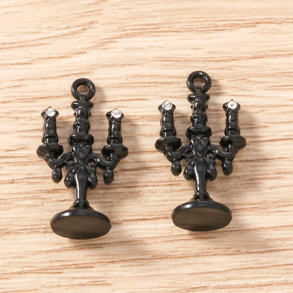 Tusember 5 Stück 13x23mm Legierungs-Kerzenständer-Anhänger Menora-Anhänger für Schmuckherstellung Halsketten Ohrringe DIY Handgemachte Bastelarbeiten – Detail 11