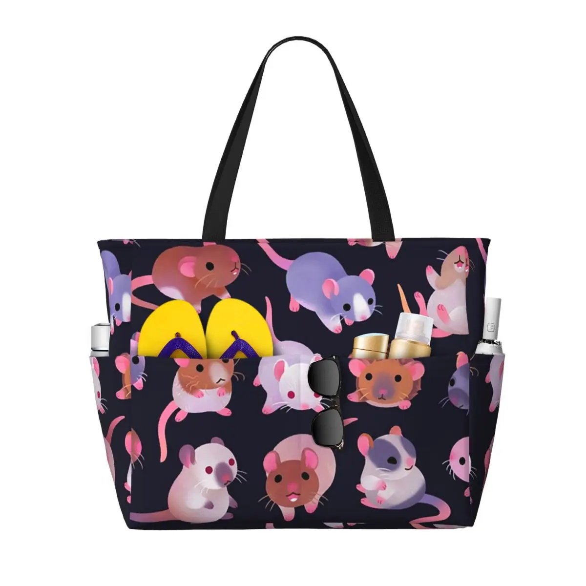 

Fancy Rat - Dark Beach Tote Bag Sport Gym Yoga Duffle Large Tote Bag Women Travel Bag Fitness bag