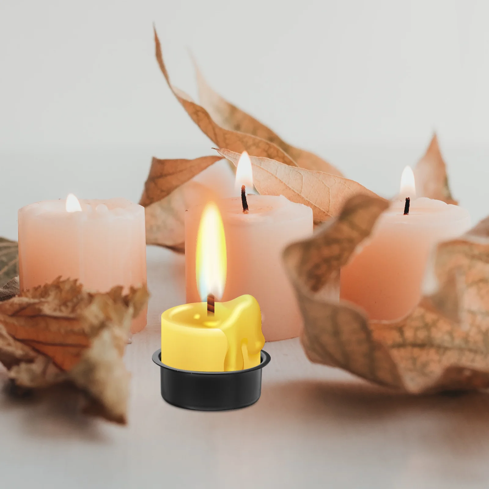 

4Pcs Metal Cups Premium Household Candlestick Smooth Bottom Decorative Candleholders for Living Room Party Ornaments