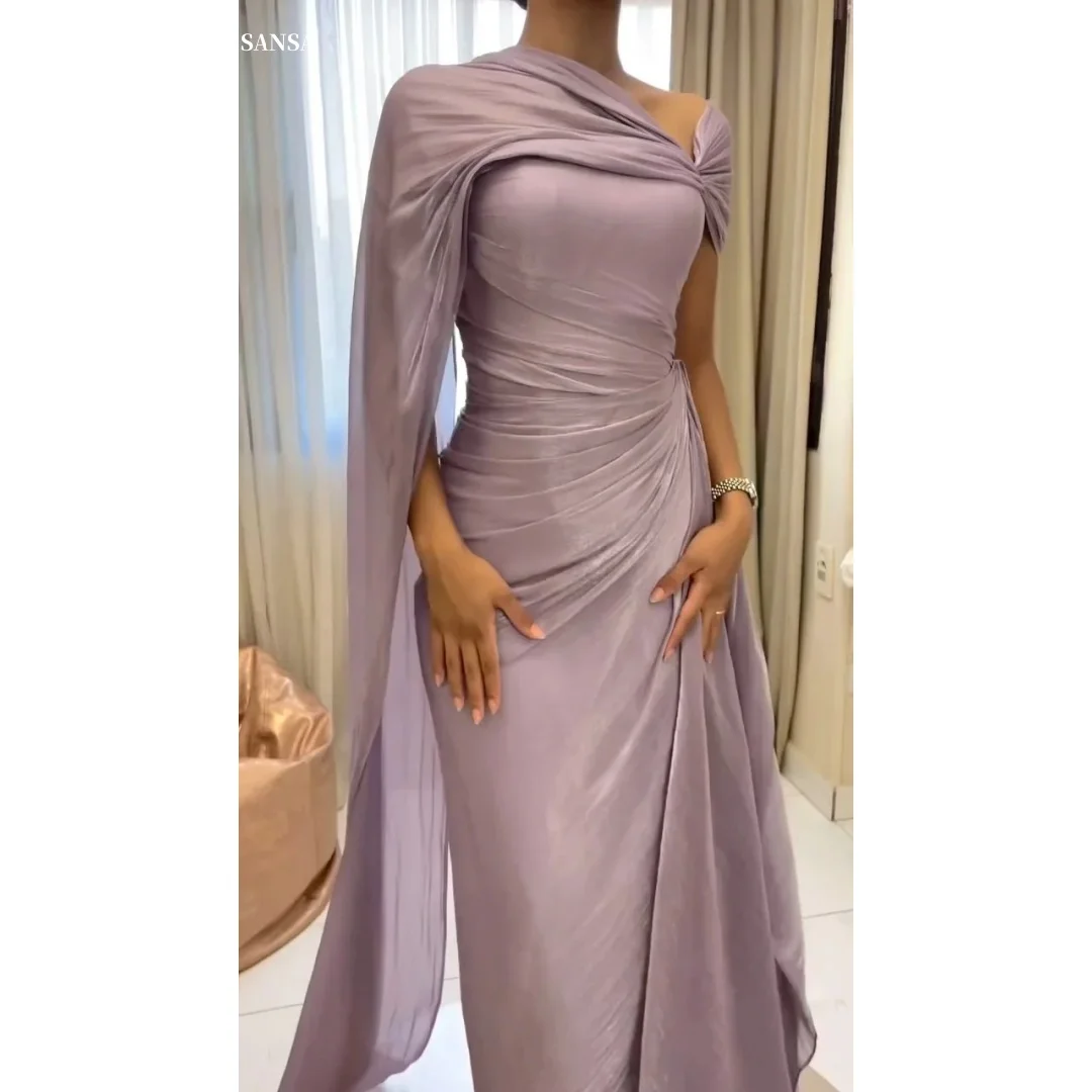 

Sansa Customized Pink Shawl Two-Piece Set Strapless Prom Dresses Mesh Fabric فساتين للمناسبات الخاصة Backless vestidos de festa