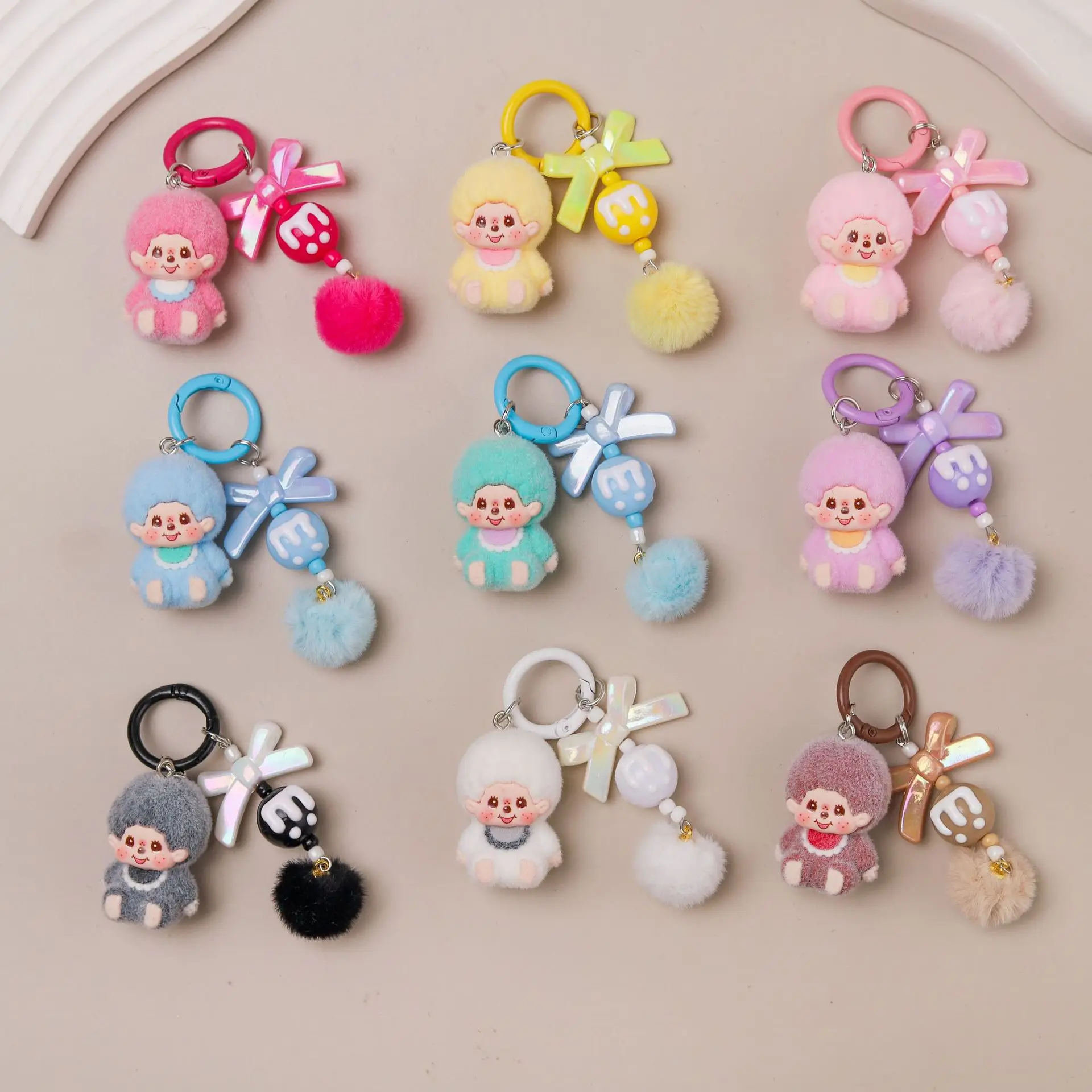 for Monchhichi Keyring Kawaii Monchhichi Doll Keychains on The Phone Monchhichi Keychain for Bag