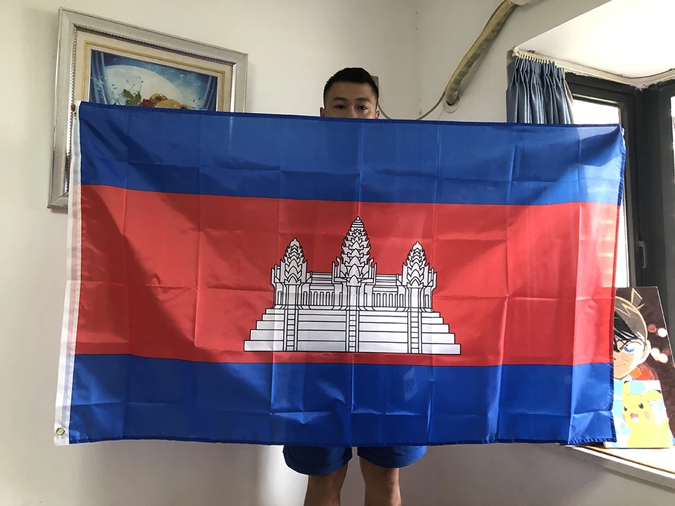 Bandera SKY de Camboya colgante en poliéster exterior para decoración - imagen 2