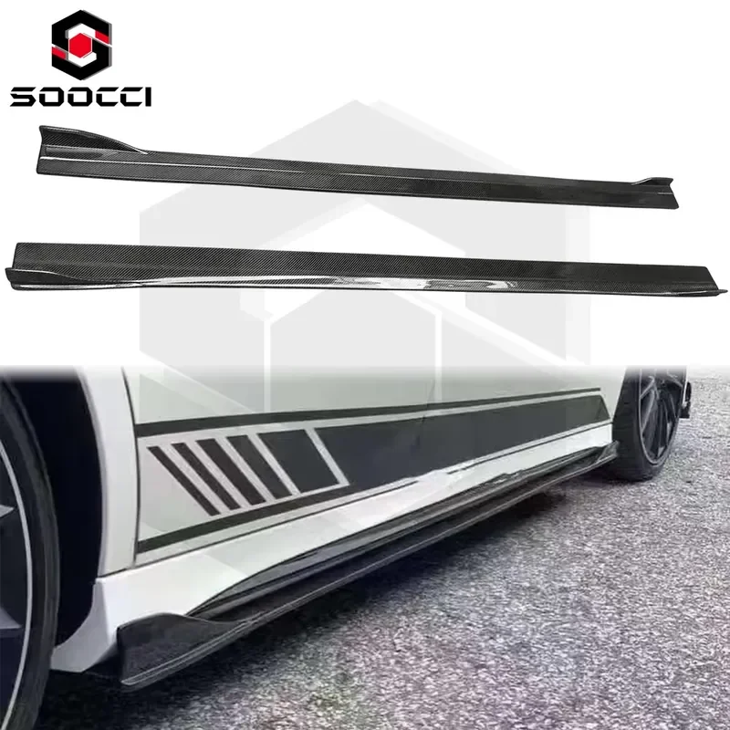 Carbon Fiber FD Style Side Skirts for A-Class W177 A35 A45 CLA W118 Side Skirt Splitters Lower Door Sills