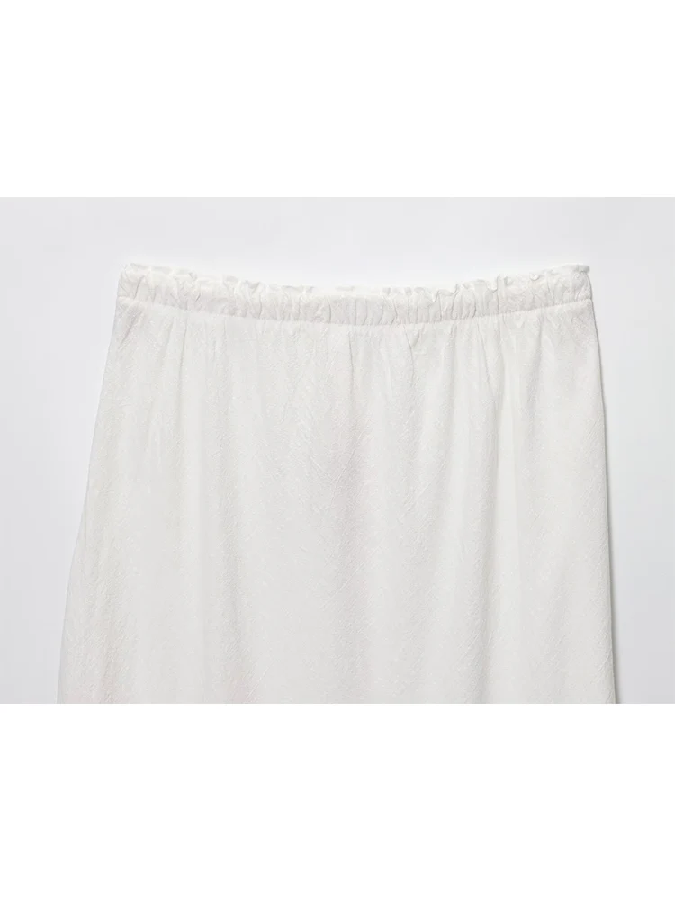 TFMLN Summer New Women Long Skirt Elastic High Waist Casual Straight Midi Skirt Chic Women Fashion Daily Commuting Outfits