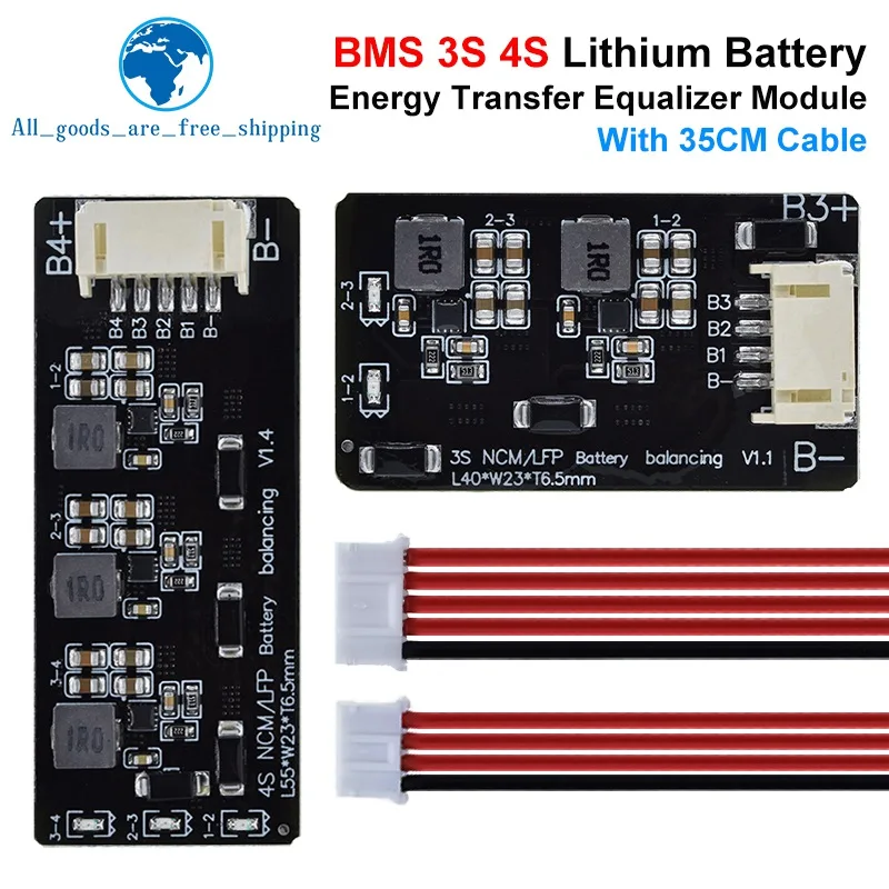 TZT BMS 3S 4S Active Balancer Board 1.2A Lifepo4 Lipo Li-ion Lithium Battery Energy Transfer Equalizer Module Inductive Version