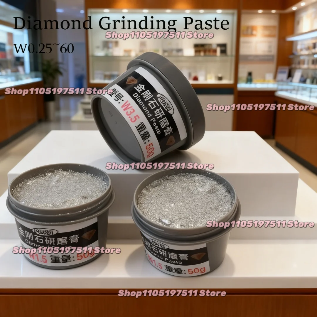 50g Diamond Ginding Paste Compound Metal Mirror Polishing Lapping W0.25-60 for Glass Jade Jewelry Watch Surface Scratch Removal