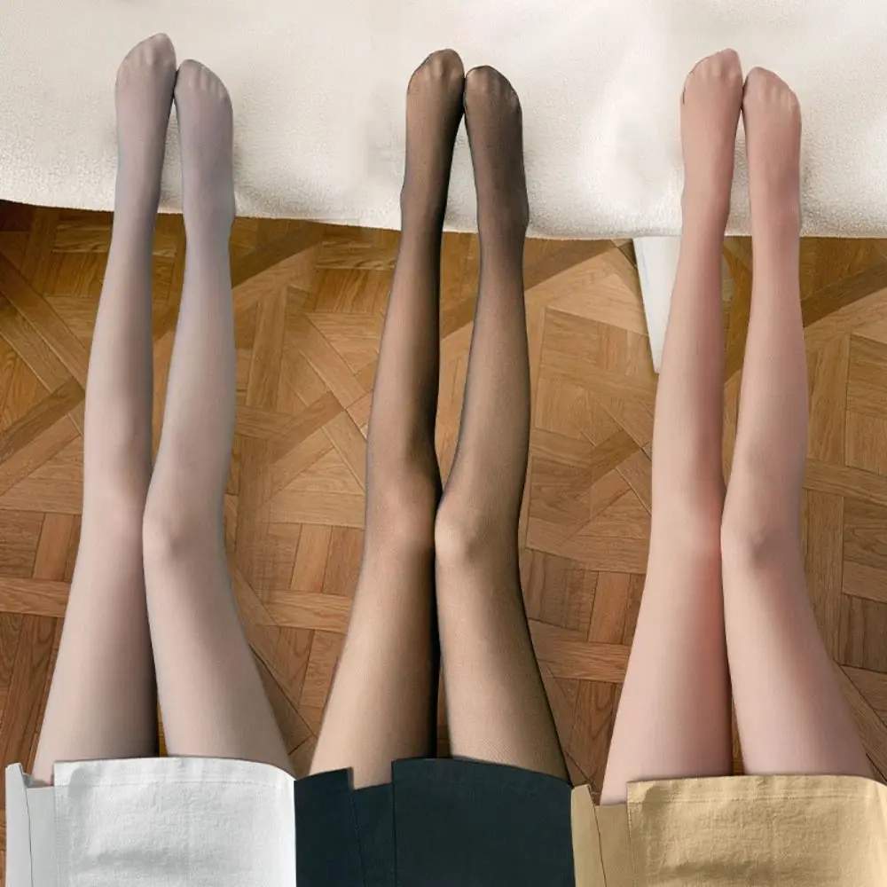 Faux collants translucides épais Push Up, taille haute, velours pour femmes, Leggings d'hiver, polaire extensible, thermique, hiver