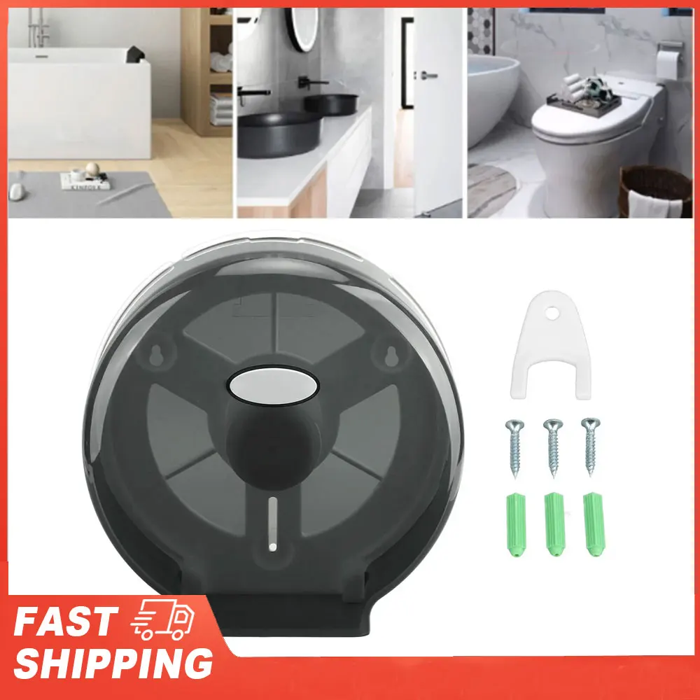 

Jumbo Tissue Dispenser Single Roll Tissue Dispenser Jumbo Tissue Dispenser Toilet Paper Roller for Hotel Bar Transparent Black