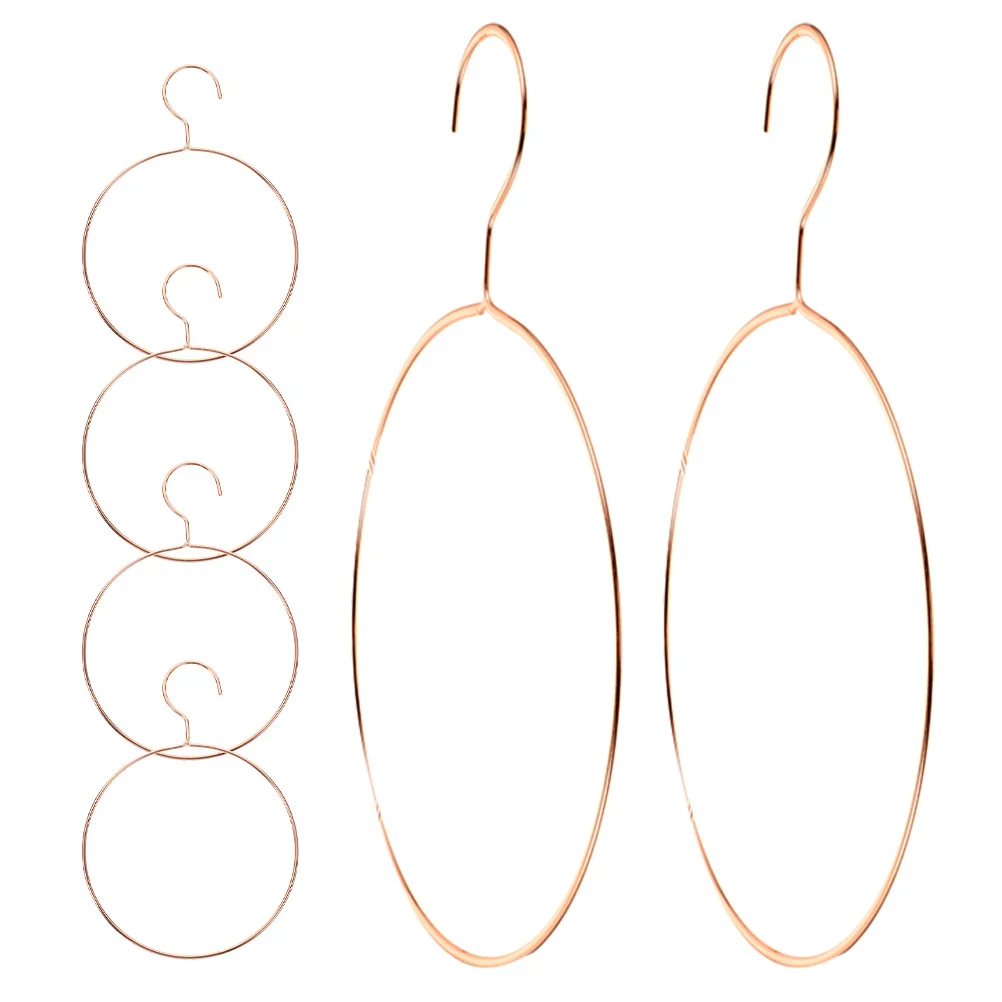 

6Pcs Nordic Round Iron Clothes Hangers Metal Loop Scarf Tie Belt Organizer Non-Slip Rack Storage Holder for Closet Accessories