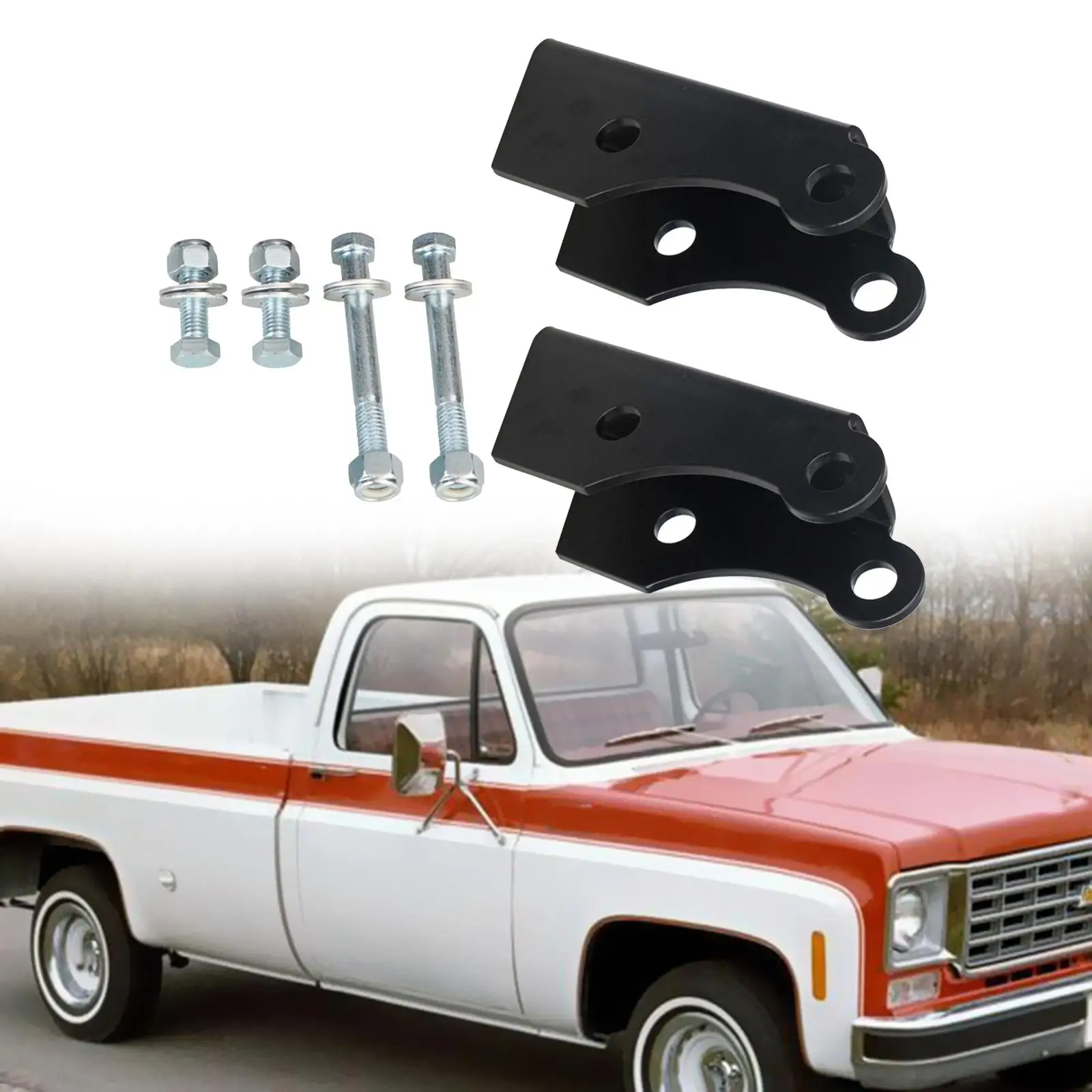 2x Shocks Drop Lowering Extension Brackets Replace Accessory Mounting Hardware Metal High Quality for Silverado C10 K5 Blazer