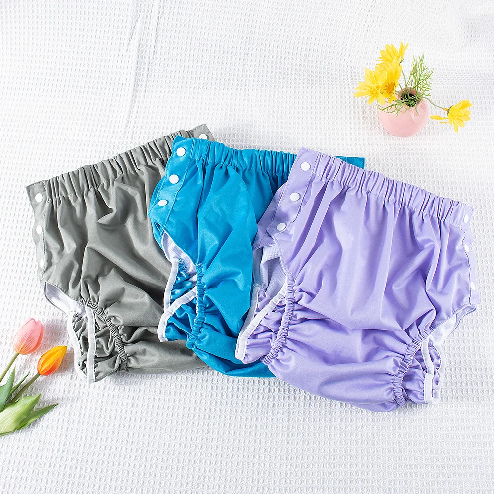 AIO 재사용 가능한 성인용 기저귀 바지 세척 가능한 성인 노인용 기저귀 포켓 기저귀 남성 및 여성용 누출 방지 기저귀 바지