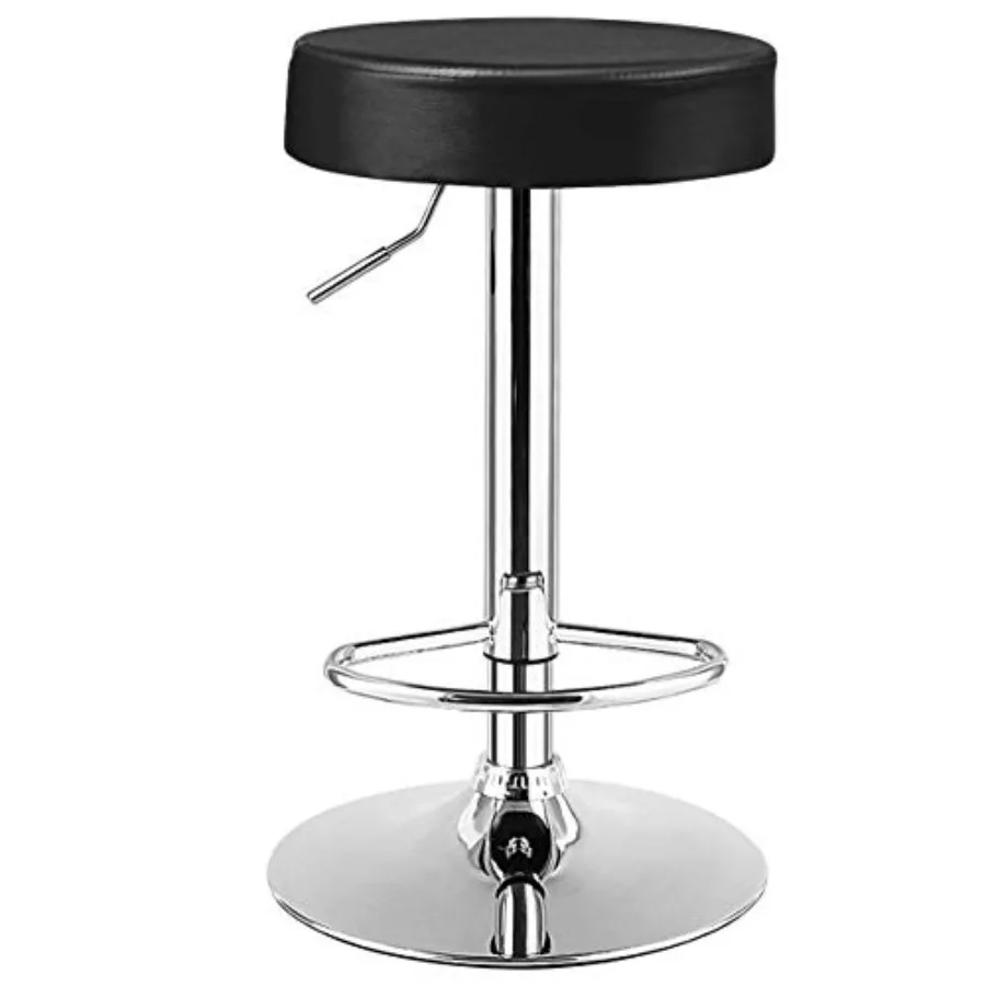 

Bar Stool, Modern Swivel Backless Round Barstool, PU Leather Armless bar Chair with Height Adjustable, Chrome Footrest, Sturdy