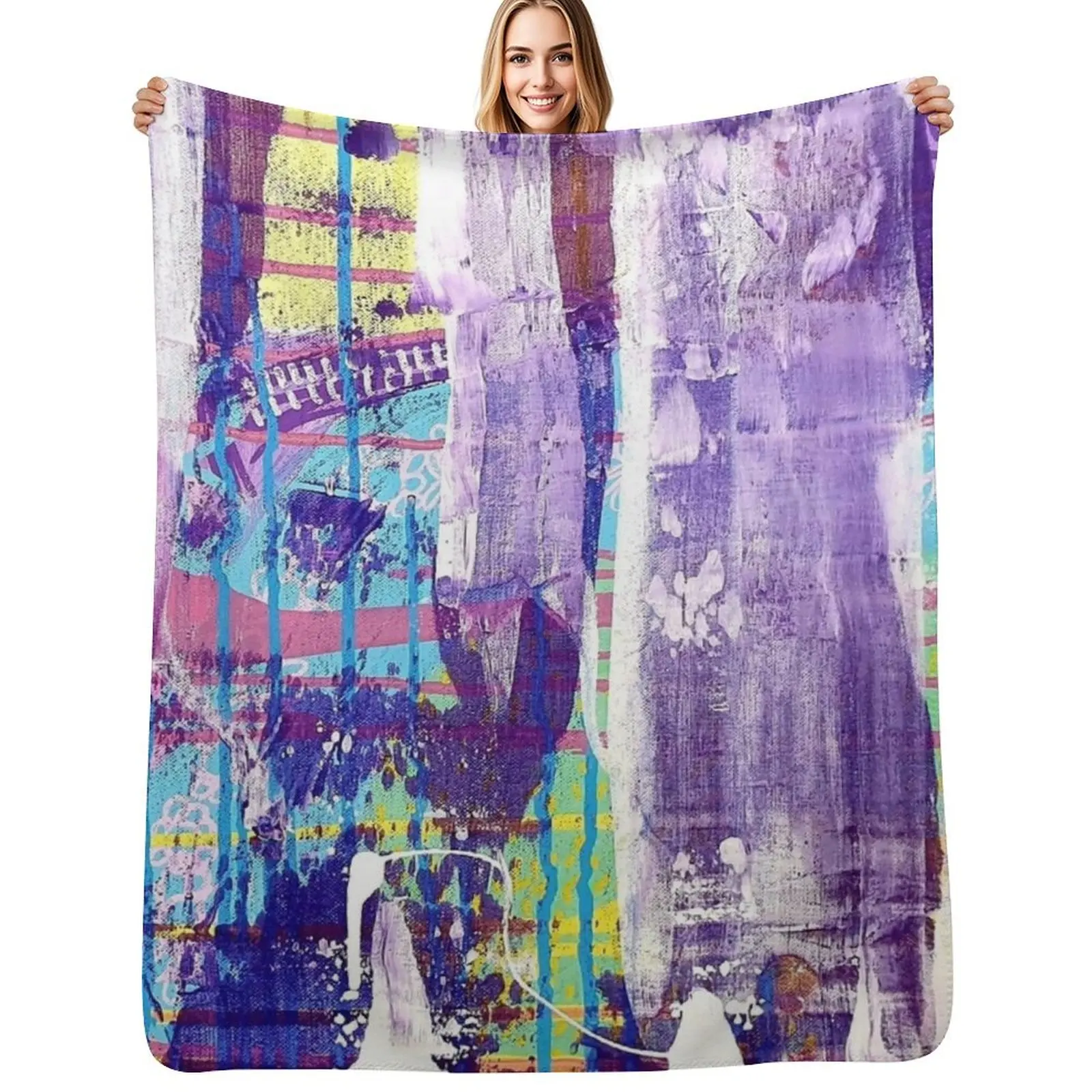 Lavender Forest Throw Blanket Plush Fuzzy Cozy Blanket for Couch Sofa