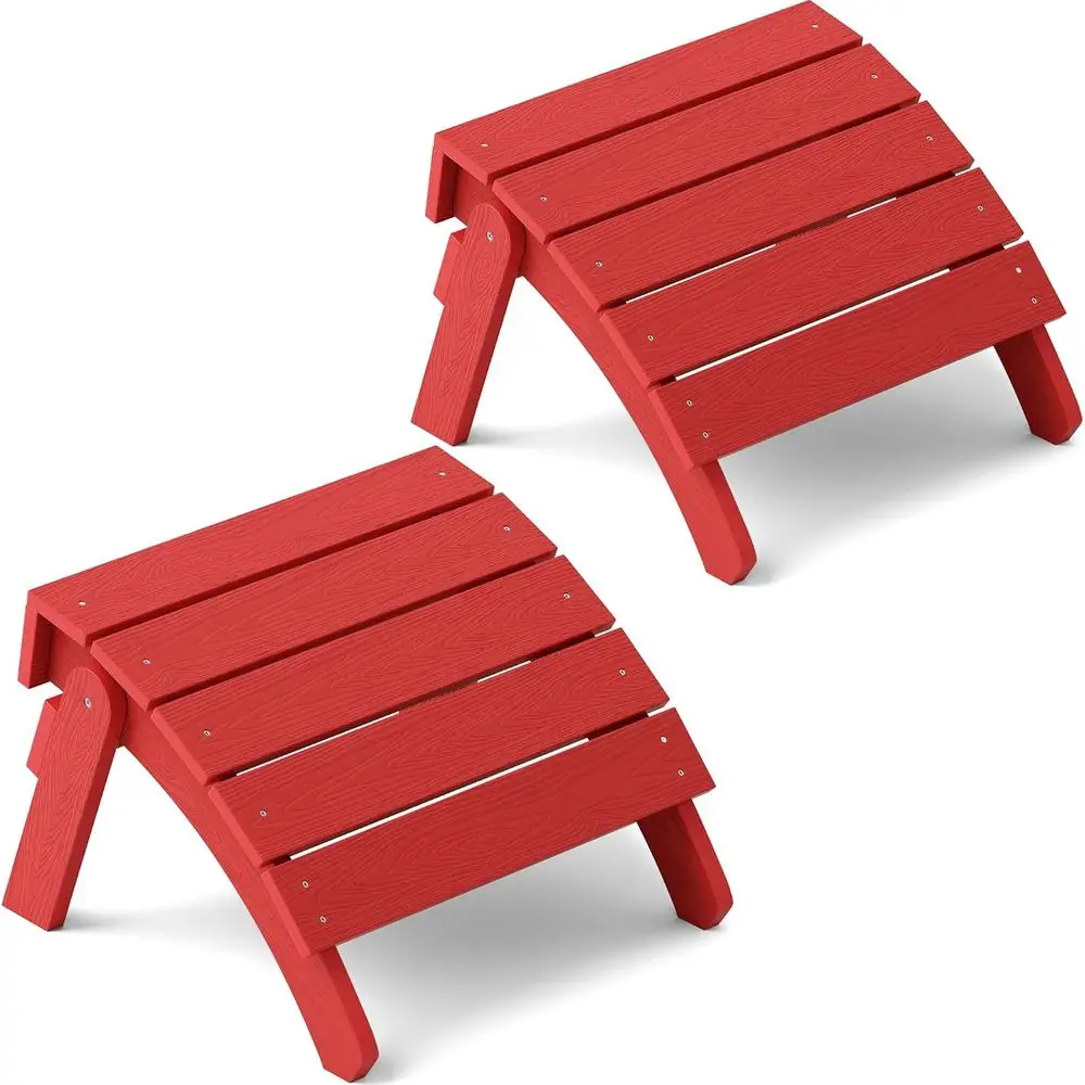 Adirondack Ottoman Set o 2, Patio oot Rest, Weather Resistant or Adirondack Chair, Red | ade and Rust Resistant ootstool or Adir