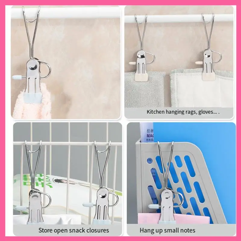 

20PCS Anti Rust Clip Space Storage Hanging Travel Hook , 360° Rotating Hanger Clips Towel Clips