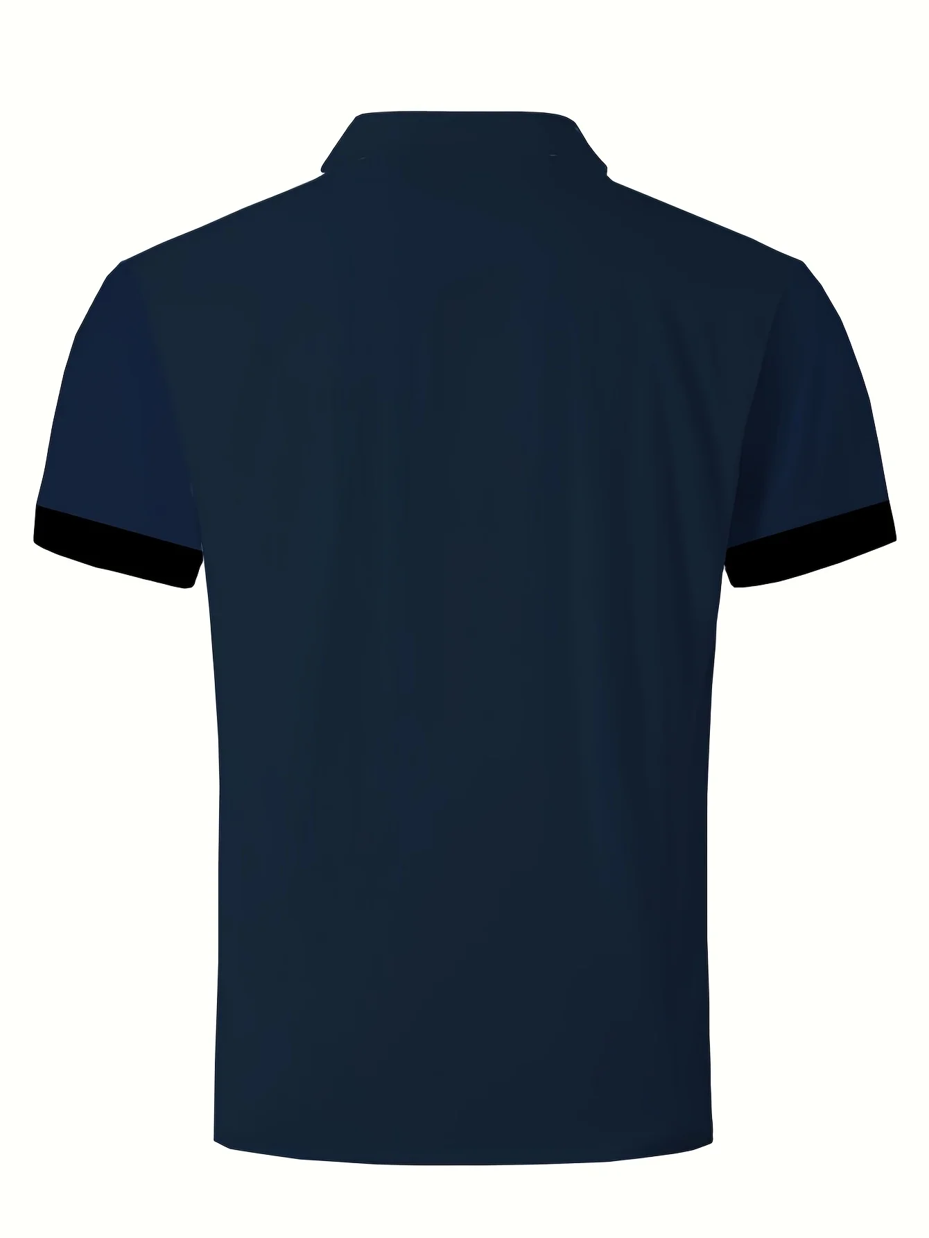 New men's short-sleeve polo shirt T-shirt, loose-fitting and tailored with printed patterns, versatile basic crew-neck top suita