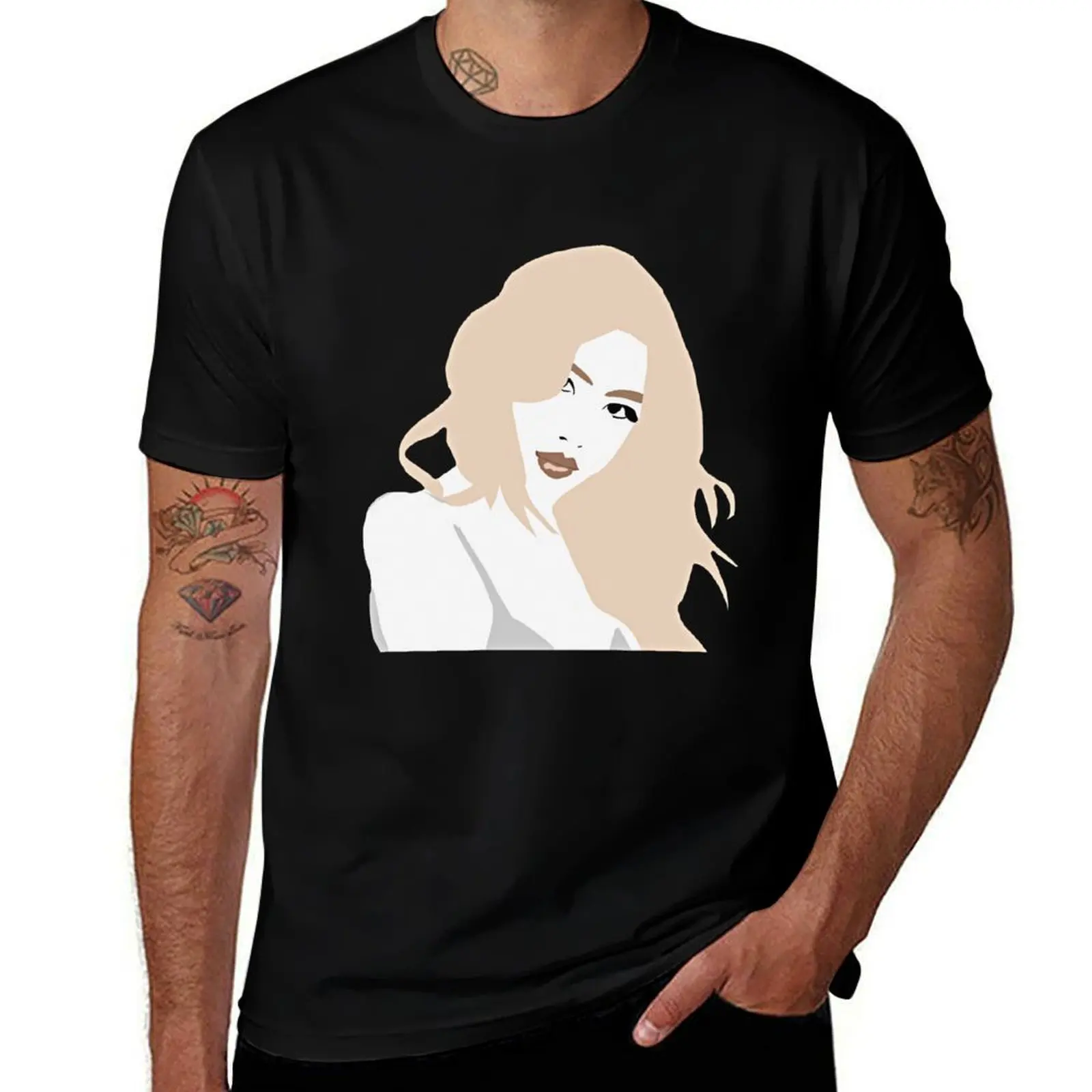 

Rosé stencil design T-Shirt summer clothes anime t shirts oversized mens vintage t shirts