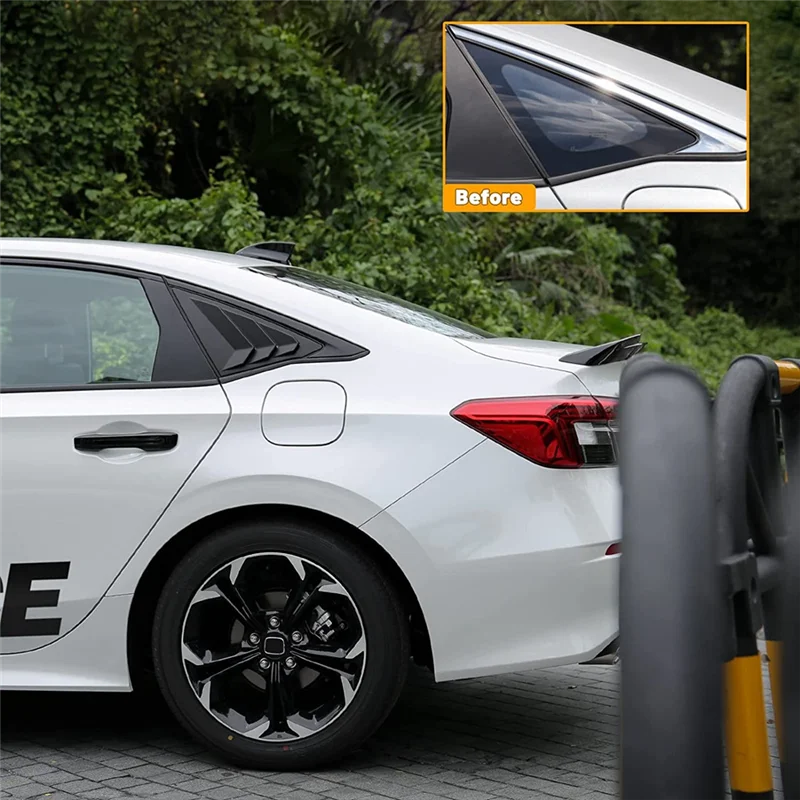 

AW-Rear Side Window Louvers Triangular Window Glass Blinds For Honda Civic Sedan 11Th 2022 2023 - ABS