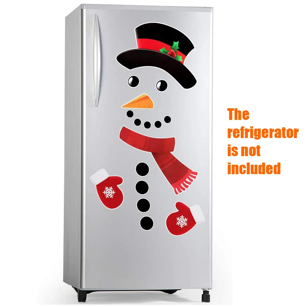 41x35cm Christmas Cartoon Refrigerator Magnetic Cute Snowman Cabinet Sticker Garage Removable Refrigerator Magnet Home Decor