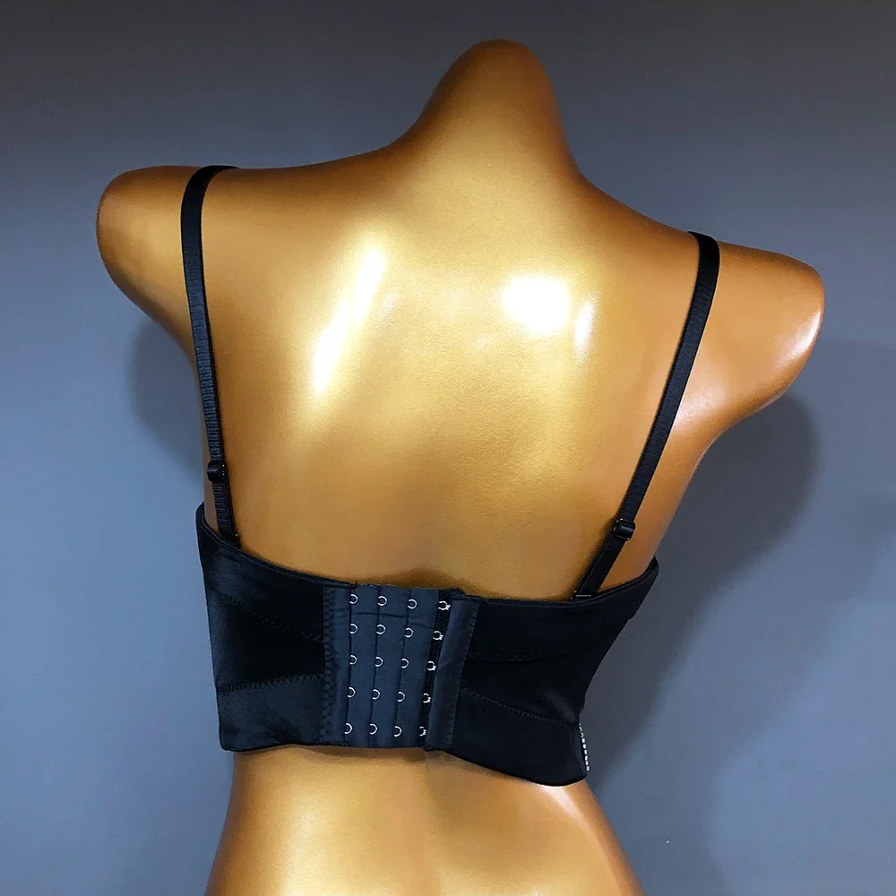 Chi naya-Bustier Push Up à Nministériels d Pailmétrage pour Femme, Haut Court, Corset, Camisole, Bralette, Costume de Performance, brev, GlaBlack White, Été
