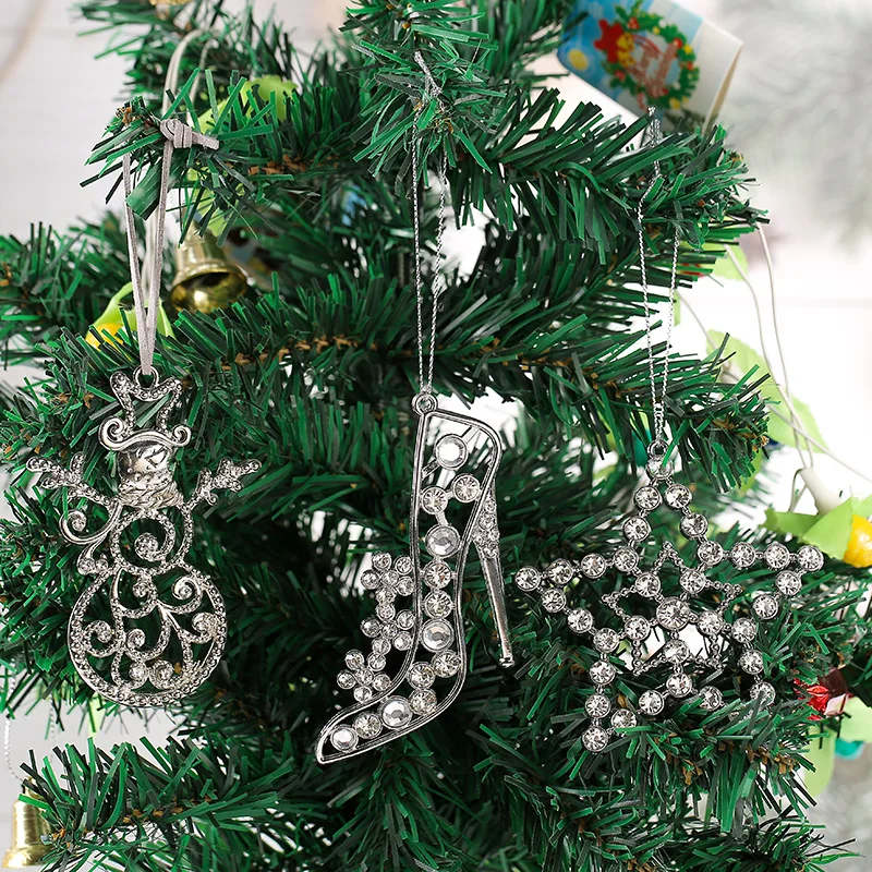 

Christmas Party Rhinestone Snowman and High Heel Christmas Pendant Tree Hanging Ornament New Year Home Party Decorations