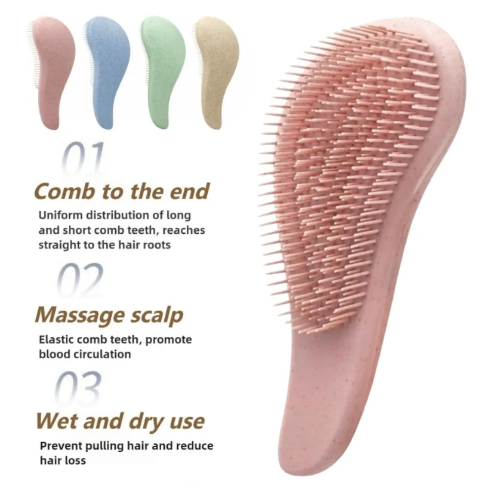 

1 шт., массажная расческа для кожи головы из пшеничной соломы, антистатическая волшебная щетка для распутывания волос, мягкая нежная щетка для ухода за волосами, инструменты для укладки волос в салоне